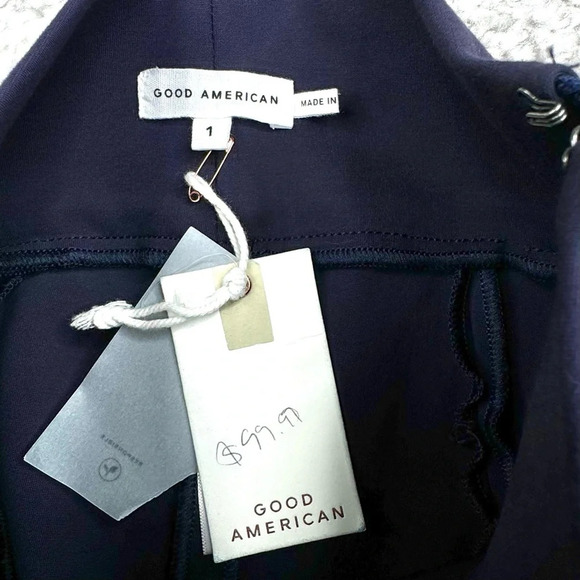 Good American The Boss Pant High Rise Navy Skinny with Zips. Ponte. Size 1 Small - Picture 4 of 14